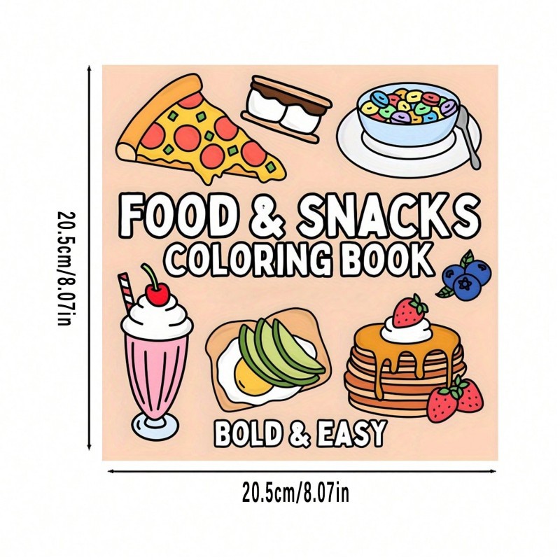 Food Snacks Drawing - Buku Mewarnai Bertema Makanan & Camilan