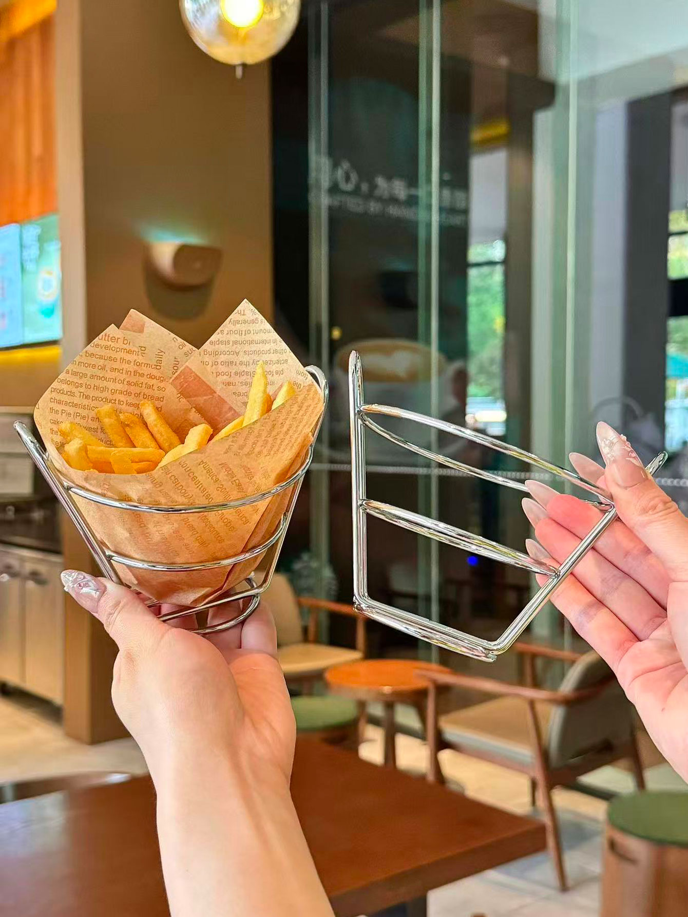 Food Snacks Restaurant - Keranjang Snack Gaya Amerika dari Besi,