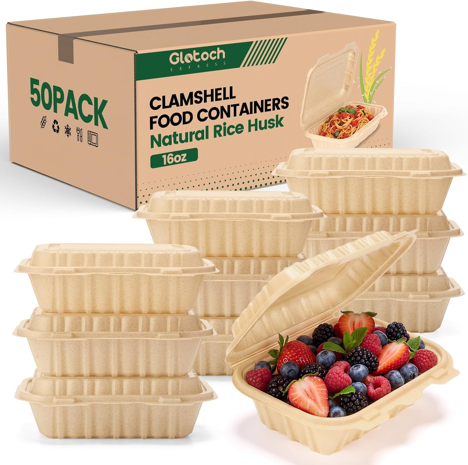 Food Or Snacks - 50 Paket Wadah Bawa Pulang 16oz