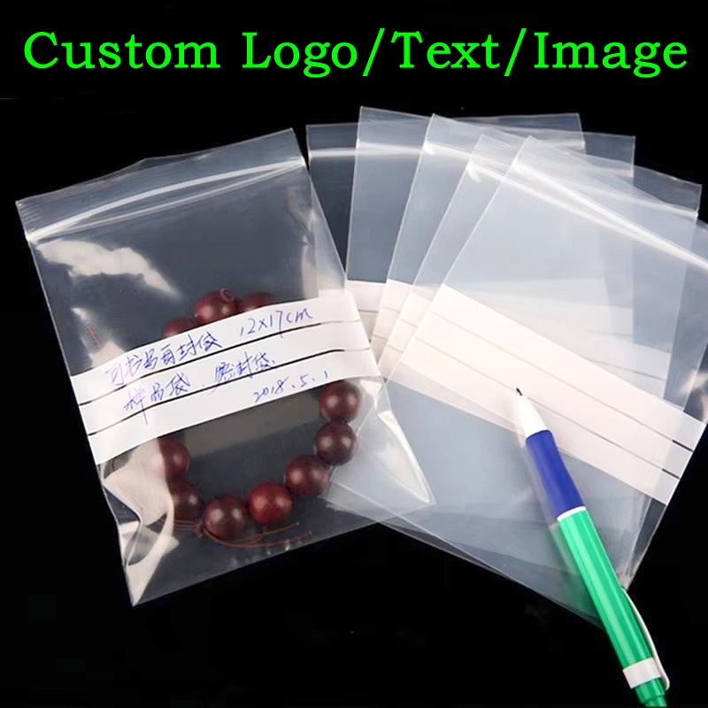 Logo Food Snack - 200PCS Kantong Plastik PE Transparan dengan