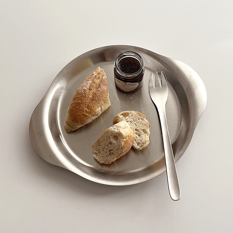 Food Snacks Restaurant - Piring Baja Tahan Karat Binaural 304,