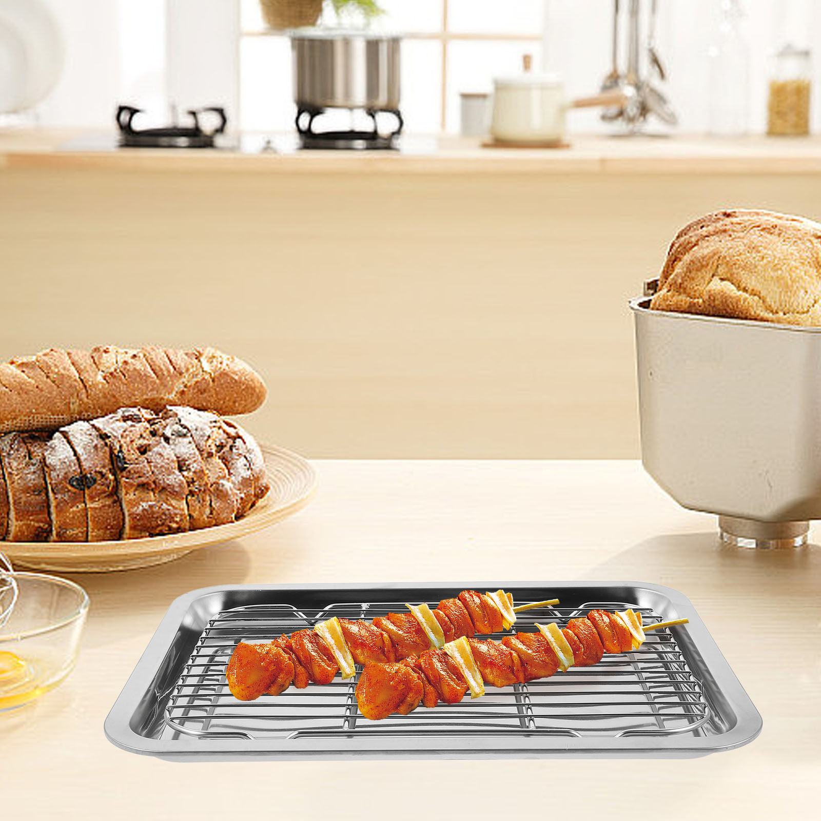Food Snacks Restaurant - 1Set Rak Kue Kawat Stainless Steel,