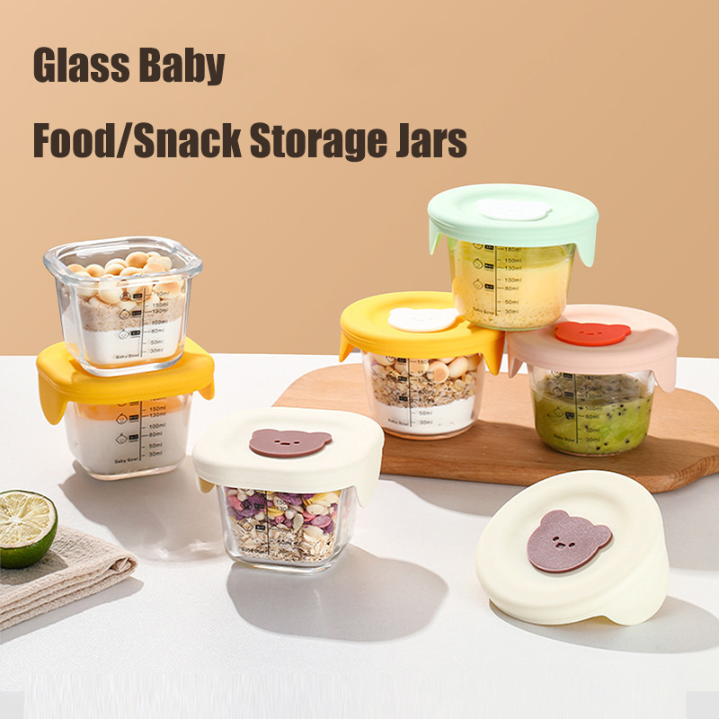 Food Snacks For Toddlers - Stoples penyimpanan makanan kaca bayi, mangkuk