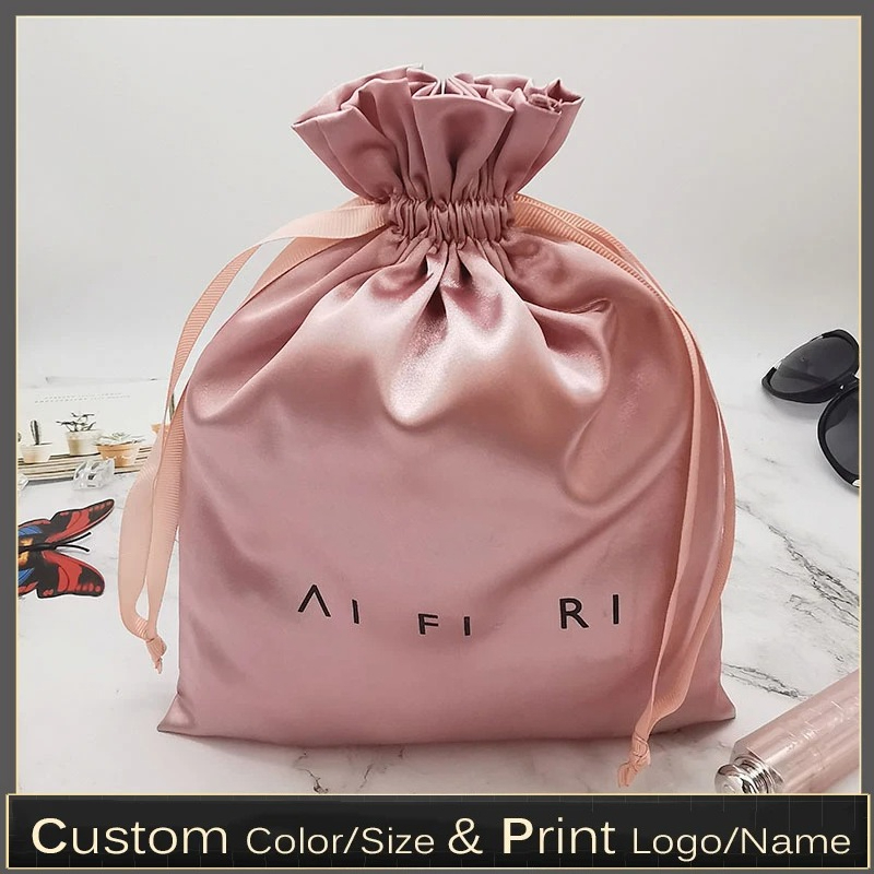 Food Or Snacks - Tas Serut Satin Logo Kustom untuk