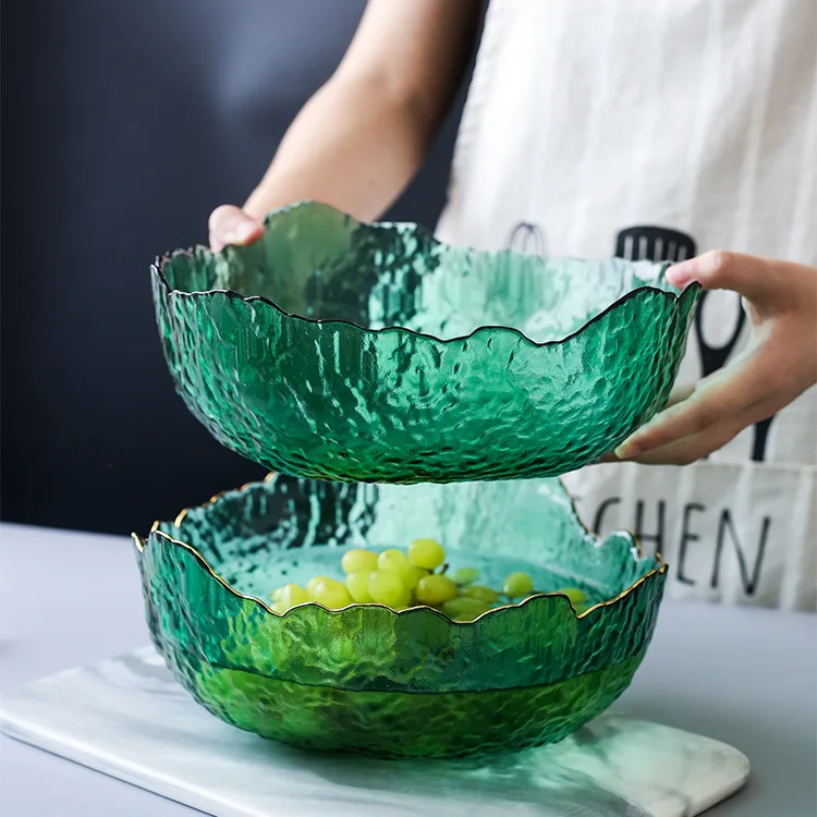 Food Snacks That Are Green - Mangkuk kaca hijau gaya Jepang baru