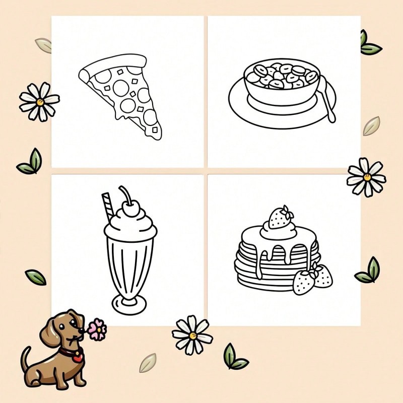 Buku Mewarnai Bertema Makanan  - Food Snacks Drawing ulasan dan harga