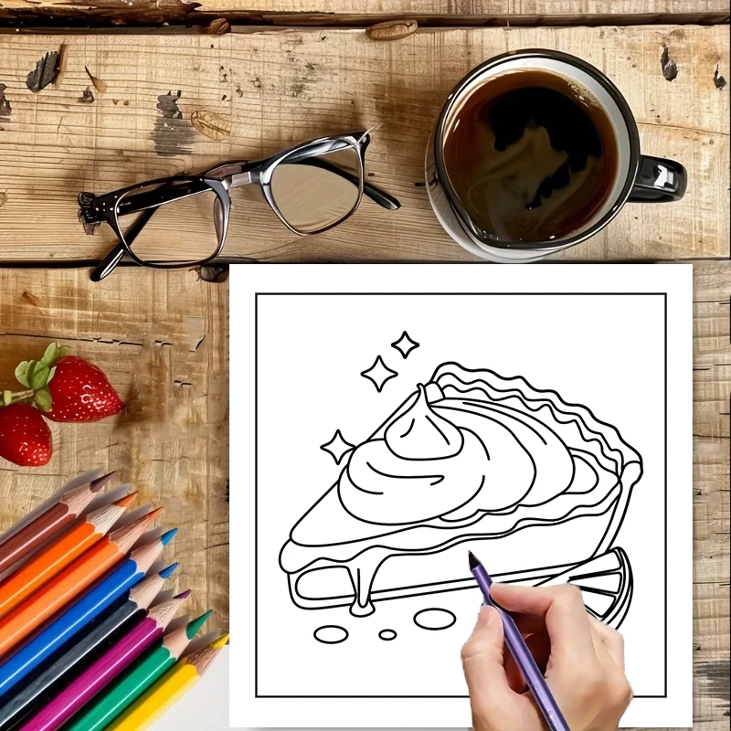 Buku Mewarnai Makanan dan Cami - Food Snacks Drawing ulasan dan harga