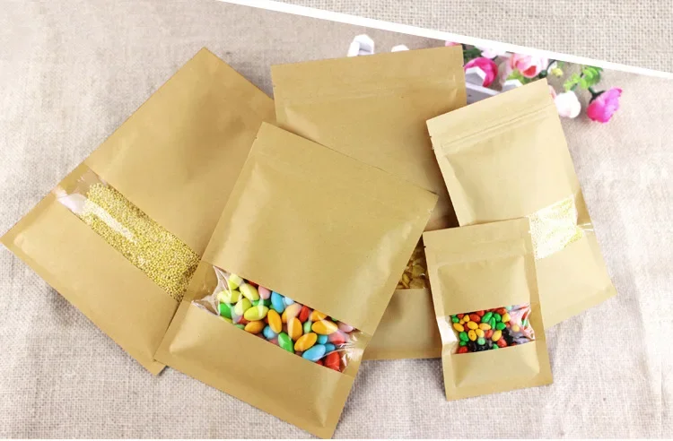 Kantong Ziplock Kertas Kraft A - Logo Food Snack ulasan dan harga