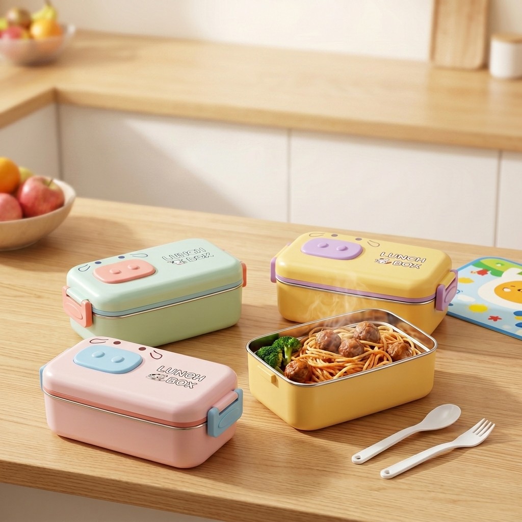 Kotak Bento Baja Tahan Karat 3 - Food Or Snacks ulasan dan harga