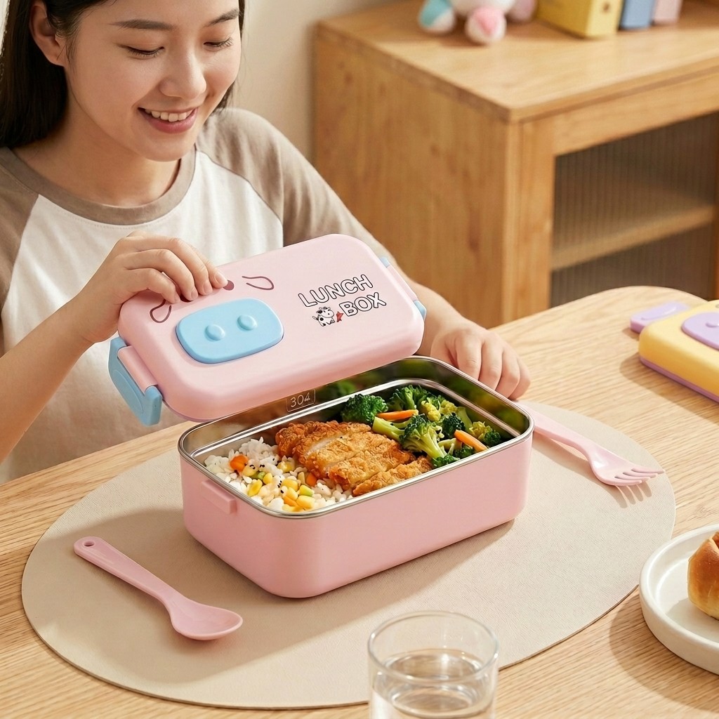 Kotak Bento Baja Tahan Karat 3 - Food Or Snacks ulasan dan harga
