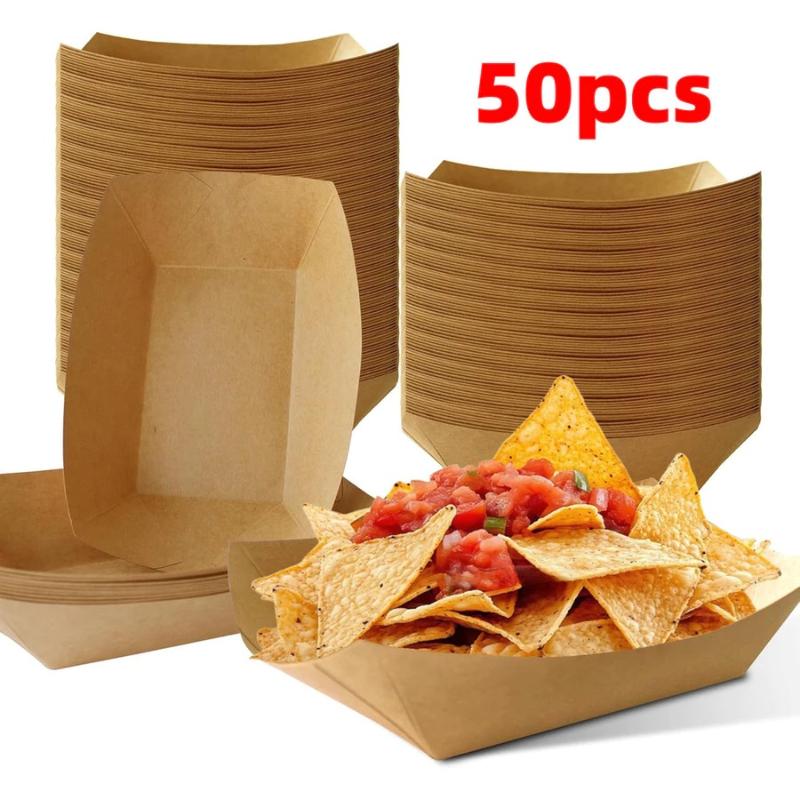 Nampan Perahu Kraft Sekali Pak - Food Snacks Restaurant ulasan dan harga