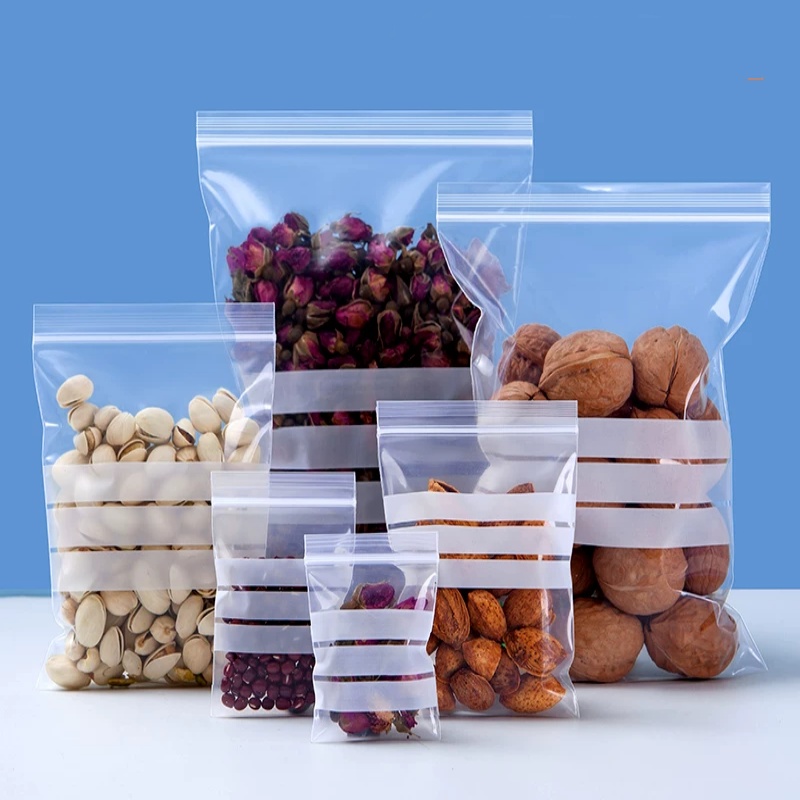 200PCS Kantong Plastik PE Tran - Logo Food Snack ulasan dan harga