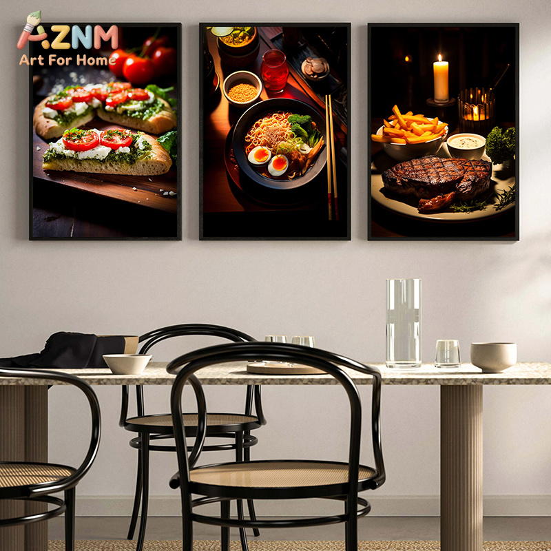 AZNM Poster Kanvas Makanan Gou - Food Snacks Restaurant ulasan dan harga