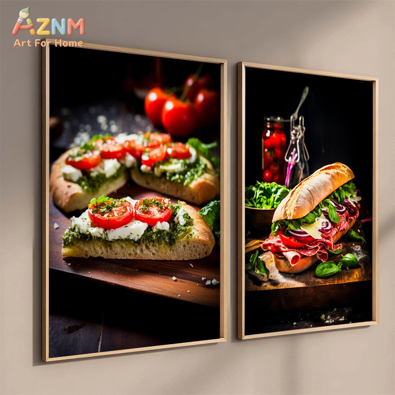 AZNM Poster Kanvas Makanan Gou - Food Snacks Restaurant ulasan dan harga
