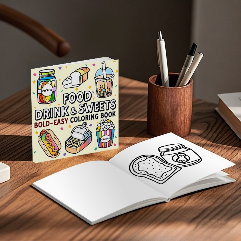 Buku Mewarnai Lucu Makanan Min - Food Snacks Drawing ulasan dan harga