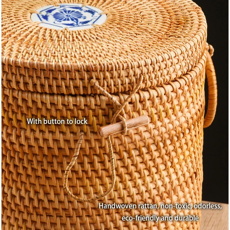 Kotak Penyimpanan Teh Rotan An - Food Snacks That Are Green ulasan dan harga