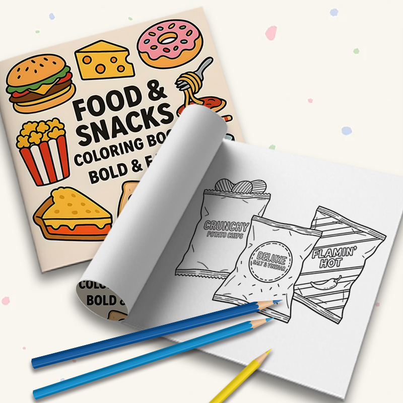 Buku Mewarnai Bertema Makanan  - Food Snacks Drawing ulasan dan harga